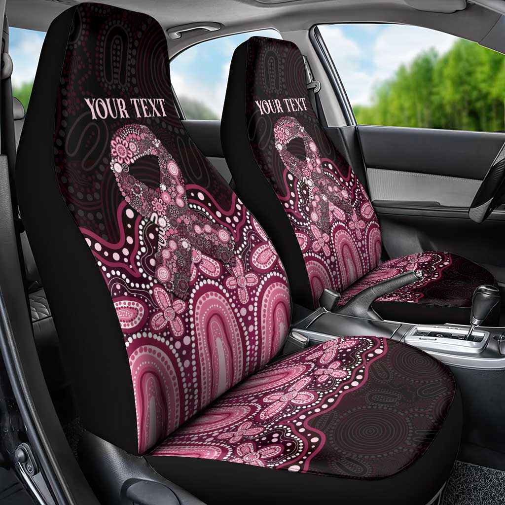 Australia Indigenous Personalized Car Seat Cover Aboriginal Pink Ribbon Art