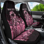 Australia Indigenous Personalized Car Seat Cover Aboriginal Pink Ribbon Art