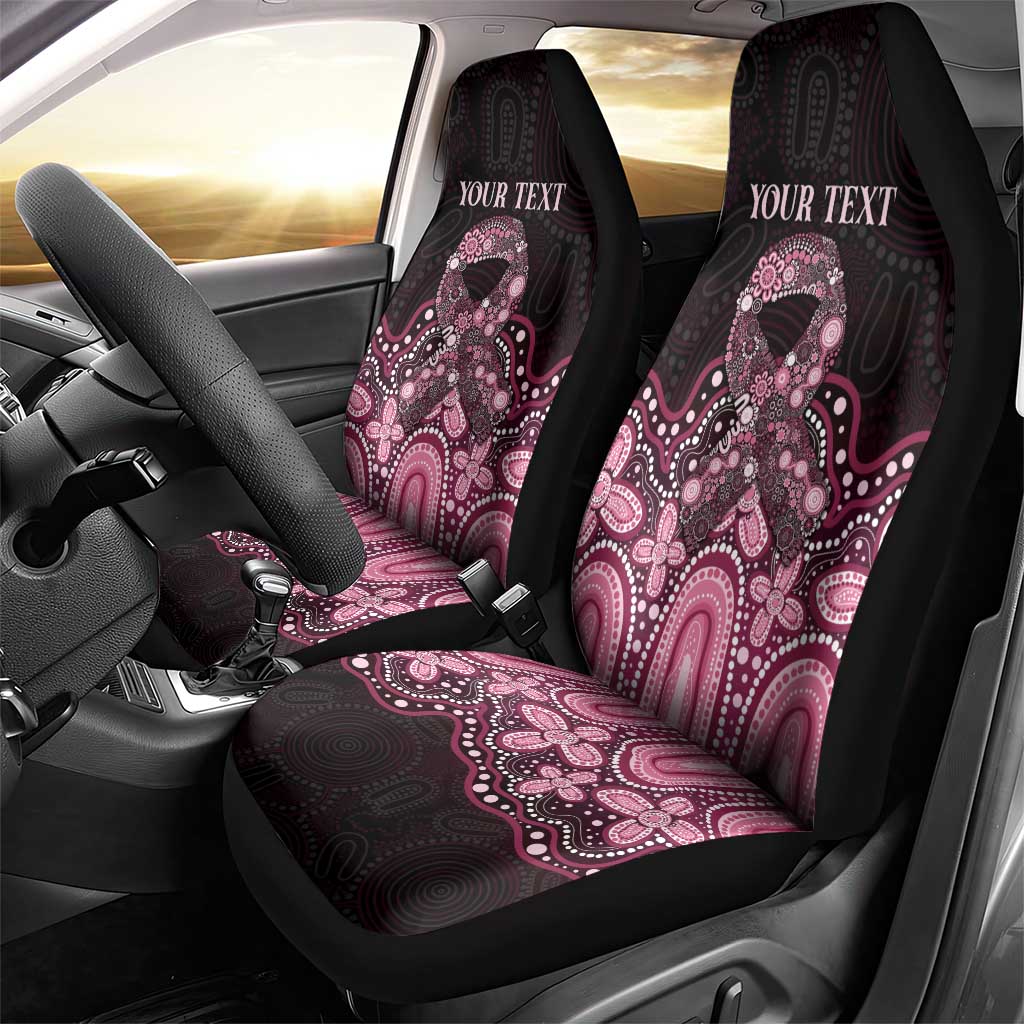 Australia Indigenous Personalized Car Seat Cover Aboriginal Pink Ribbon Art
