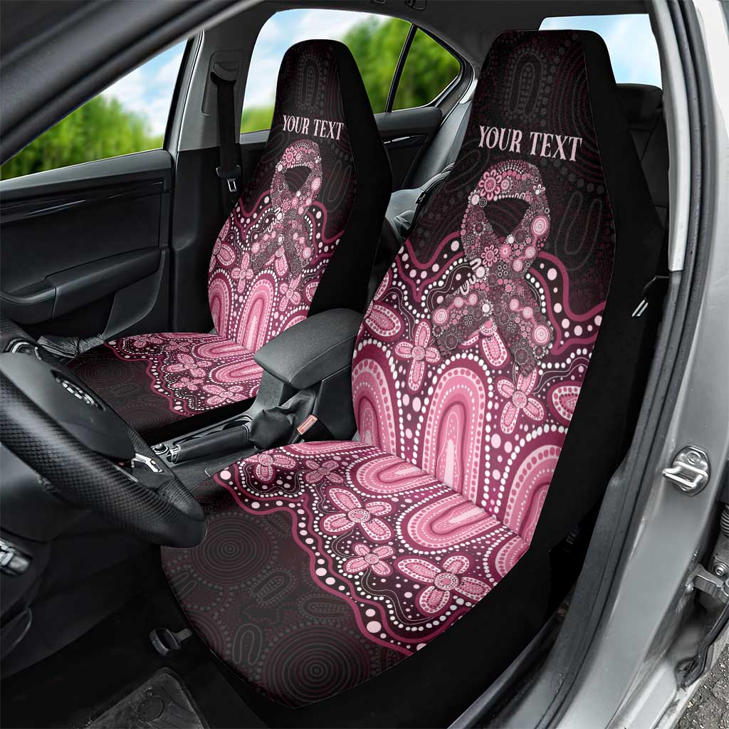 Australia Indigenous Personalized Car Seat Cover Aboriginal Pink Ribbon Art
