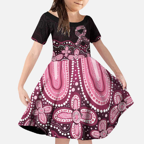 Australia Indigenous Personalized Family Matching Mermaid Dress and Hawaiian Shirt Aboriginal Pink Ribbon Art