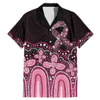 Australia Indigenous Personalized Family Matching Mermaid Dress and Hawaiian Shirt Aboriginal Pink Ribbon Art