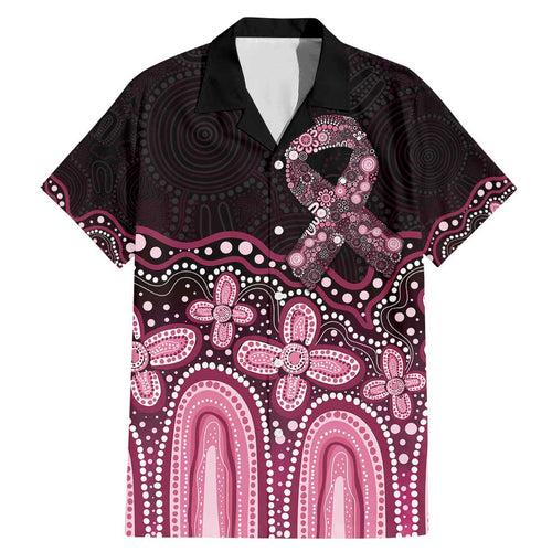 Australia Indigenous Personalized Family Matching Mermaid Dress and Hawaiian Shirt Aboriginal Pink Ribbon Art