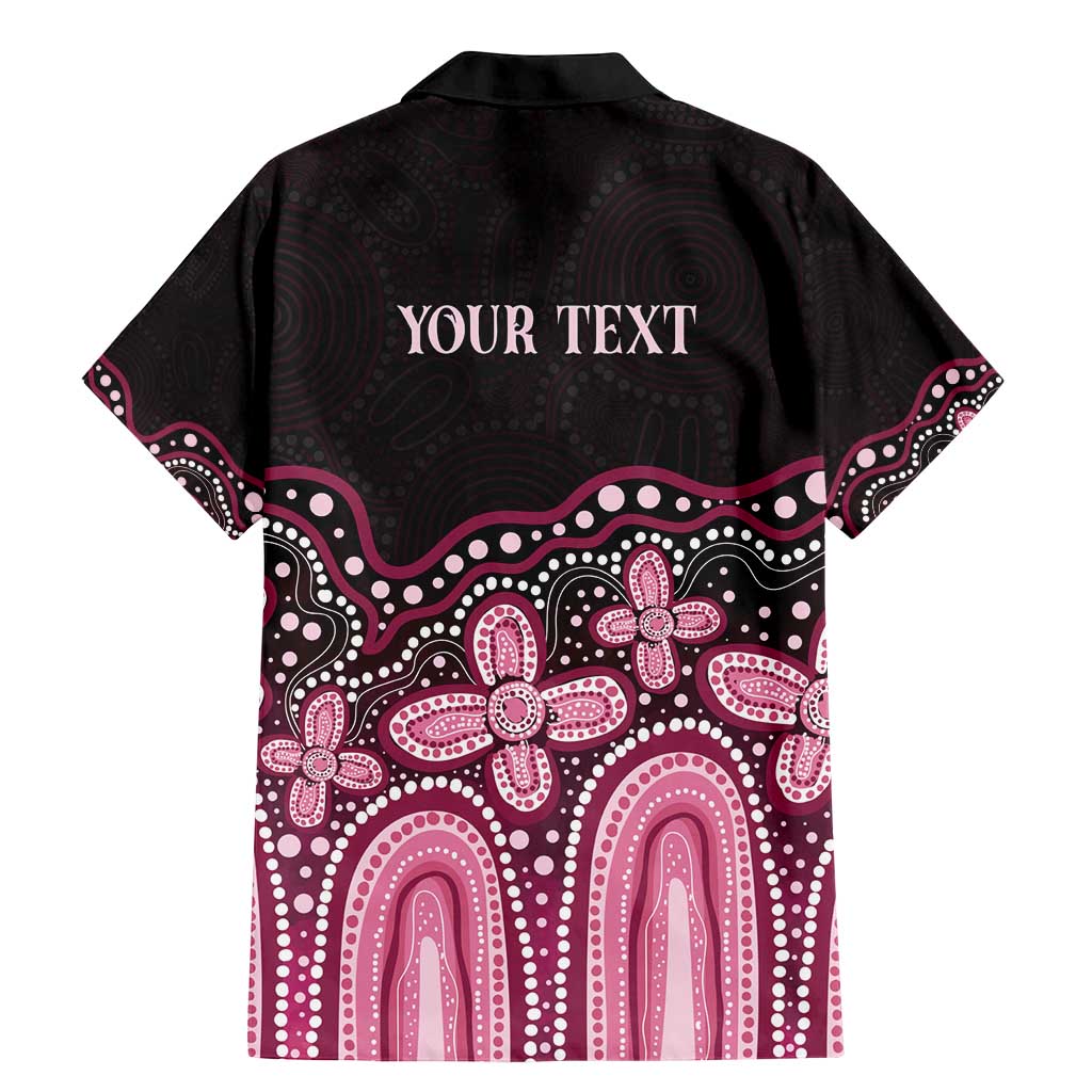 Australia Indigenous Personalized Family Matching Mermaid Dress and Hawaiian Shirt Aboriginal Pink Ribbon Art