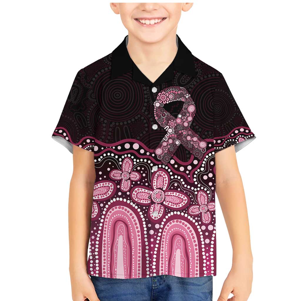 Australia Indigenous Personalized Family Matching Mermaid Dress and Hawaiian Shirt Aboriginal Pink Ribbon Art