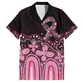 Australia Indigenous Personalized Family Matching Off Shoulder Maxi Dress and Hawaiian Shirt Aboriginal Pink Ribbon Art