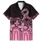 Australia Indigenous Personalized Family Matching Puletasi and Hawaiian Shirt Aboriginal Pink Ribbon Art