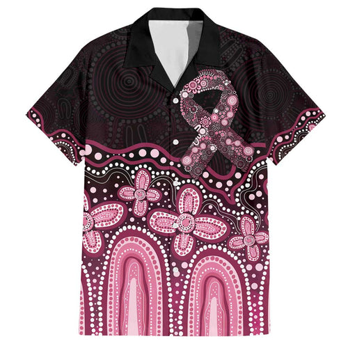 Australia Indigenous Personalized Family Matching Short Sleeve Bodycon Dress and Hawaiian Shirt Aboriginal Pink Ribbon Art