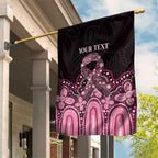 Australia Indigenous Personalized Garden Flag Aboriginal Pink Ribbon Art