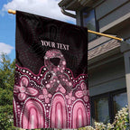 Australia Indigenous Personalized Garden Flag Aboriginal Pink Ribbon Art