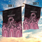 Australia Indigenous Personalized Garden Flag Aboriginal Pink Ribbon Art