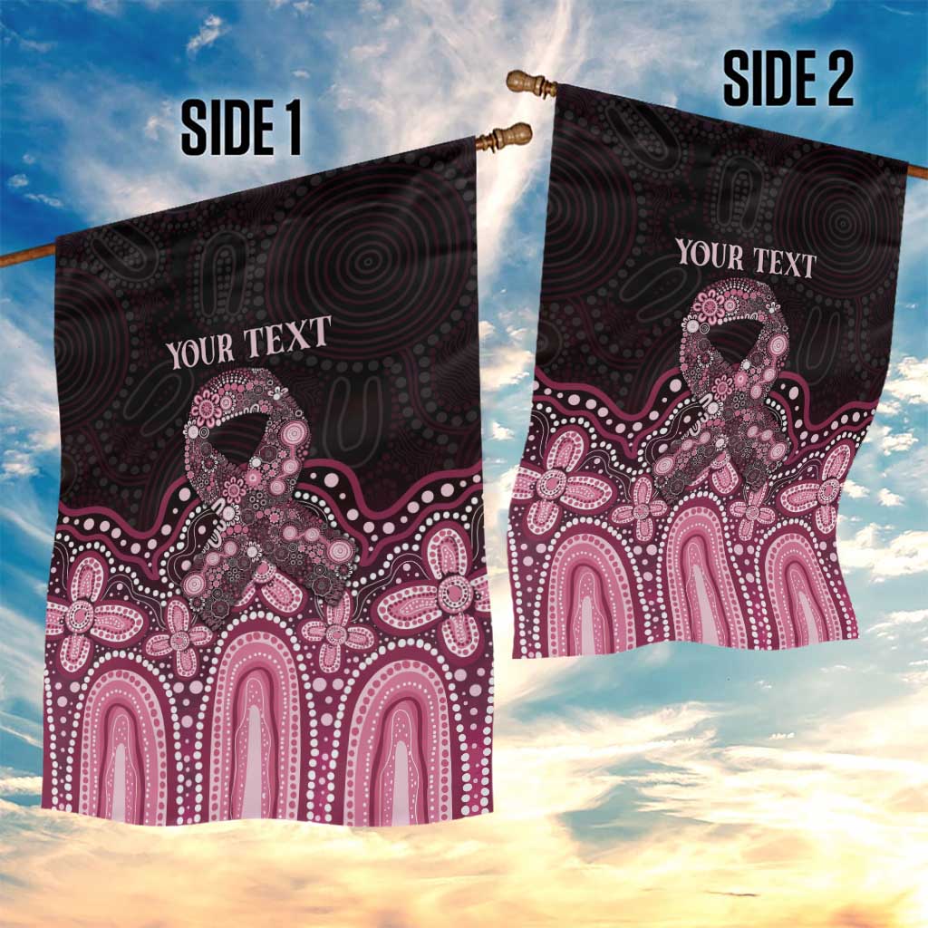 Australia Indigenous Personalized Garden Flag Aboriginal Pink Ribbon Art