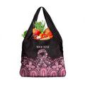 Australia Indigenous Personalized Grocery Bag Aboriginal Pink Ribbon Art