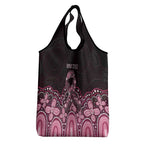 Australia Indigenous Personalized Grocery Bag Aboriginal Pink Ribbon Art