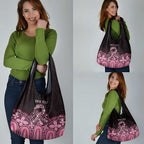 Australia Indigenous Personalized Grocery Bag Aboriginal Pink Ribbon Art