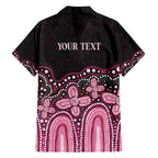 Australia Indigenous Personalized Hawaiian Shirt Aboriginal Pink Ribbon Art