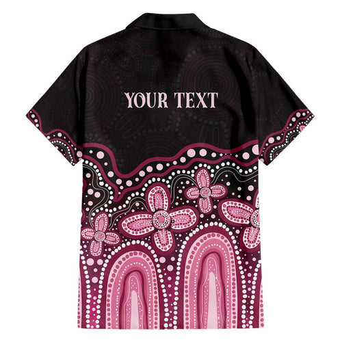Australia Indigenous Personalized Hawaiian Shirt Aboriginal Pink Ribbon Art