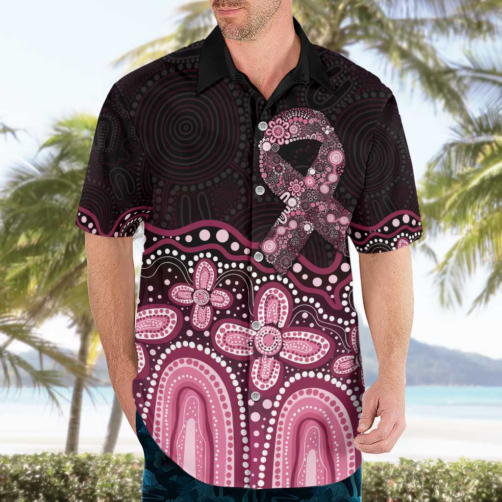 Australia Indigenous Personalized Hawaiian Shirt Aboriginal Pink Ribbon Art