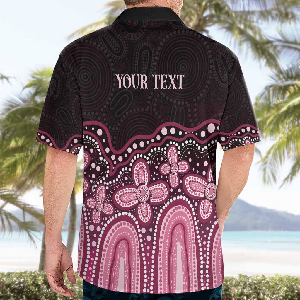 Australia Indigenous Personalized Hawaiian Shirt Aboriginal Pink Ribbon Art
