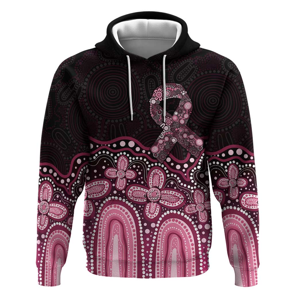 Australia Indigenous Personalized Hoodie Aboriginal Pink Ribbon Art