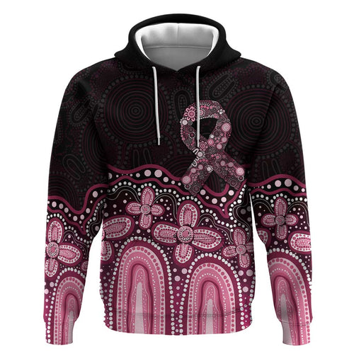 Australia Indigenous Personalized Hoodie Aboriginal Pink Ribbon Art
