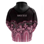 Australia Indigenous Personalized Hoodie Aboriginal Pink Ribbon Art