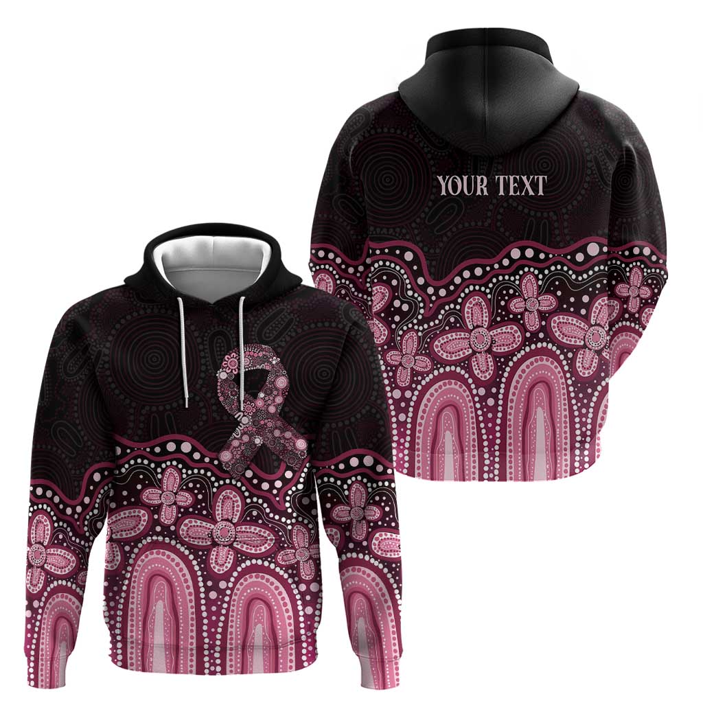 Australia Indigenous Personalized Hoodie Aboriginal Pink Ribbon Art