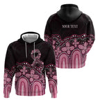 Australia Indigenous Personalized Hoodie Aboriginal Pink Ribbon Art