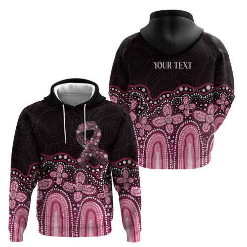 Australia Indigenous Personalized Hoodie Aboriginal Pink Ribbon Art
