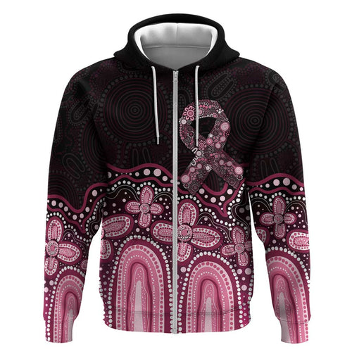 Australia Indigenous Personalized Hoodie Aboriginal Pink Ribbon Art