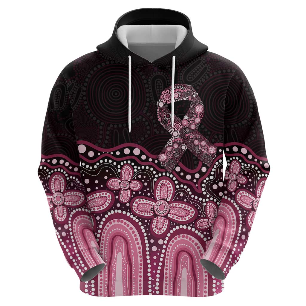 Australia Indigenous Personalized Hoodie Aboriginal Pink Ribbon Art