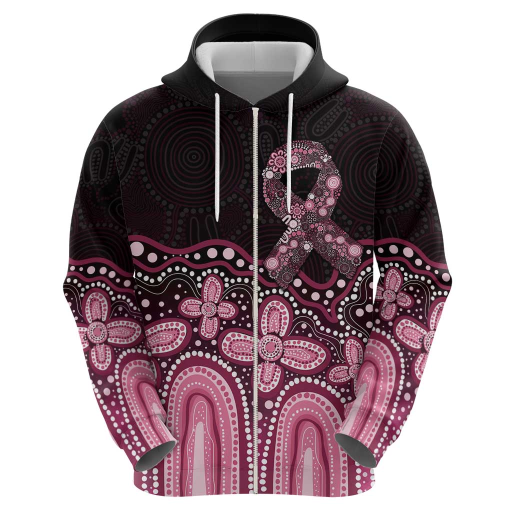 Australia Indigenous Personalized Hoodie Aboriginal Pink Ribbon Art