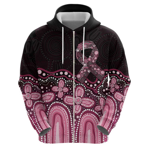 Australia Indigenous Personalized Hoodie Aboriginal Pink Ribbon Art