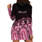 Australia Indigenous Personalized Hoodie Dress Aboriginal Pink Ribbon Art