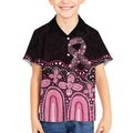 Australia Indigenous Personalized Kid Hawaiian Shirt Aboriginal Pink Ribbon Art