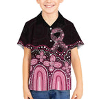 Australia Indigenous Personalized Kid Hawaiian Shirt Aboriginal Pink Ribbon Art