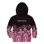 Australia Indigenous Personalized Kid Hoodie Aboriginal Pink Ribbon Art