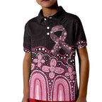 Australia Indigenous Personalized Kid Polo Shirt Aboriginal Pink Ribbon Art