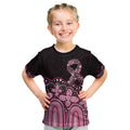 Australia Indigenous Personalized Kid T Shirt Aboriginal Pink Ribbon Art