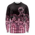 Australia Indigenous Personalized Long Sleeve Shirt Aboriginal Pink Ribbon Art