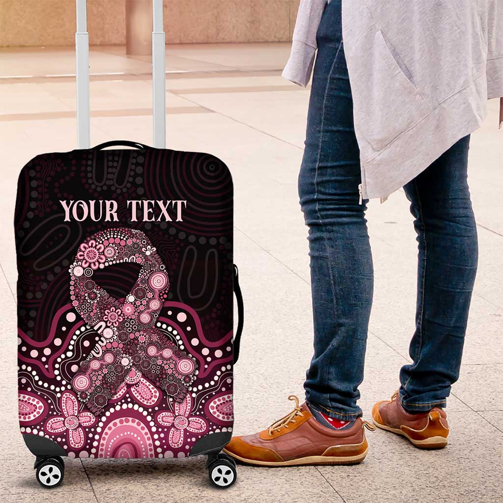 Australia Indigenous Personalized Luggage Cover Aboriginal Pink Ribbon Art