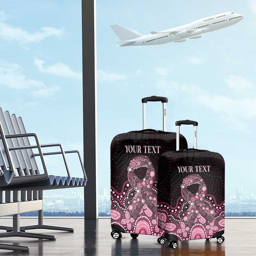 Australia Indigenous Personalized Luggage Cover Aboriginal Pink Ribbon Art