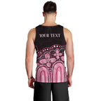 Australia Indigenous Personalized Men Tank Top Aboriginal Pink Ribbon Art