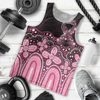 Australia Indigenous Personalized Men Tank Top Aboriginal Pink Ribbon Art
