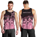 Australia Indigenous Personalized Men Tank Top Aboriginal Pink Ribbon Art