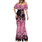 Australia Indigenous Personalized Mermaid Dress Aboriginal Pink Ribbon Art