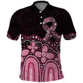 Australia Indigenous Personalized Polo Shirt Aboriginal Pink Ribbon Art