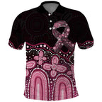 Australia Indigenous Personalized Polo Shirt Aboriginal Pink Ribbon Art