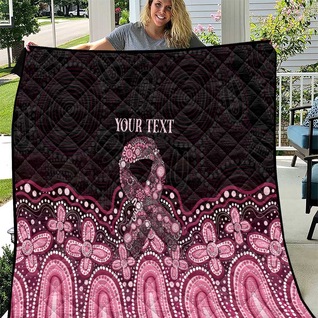 Australia Indigenous Personalized Quilt Aboriginal Pink Ribbon Art