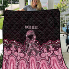 Australia Indigenous Personalized Quilt Aboriginal Pink Ribbon Art